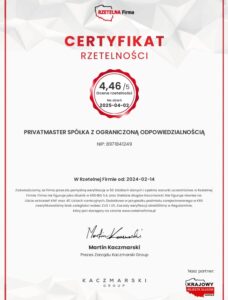 Certyfikat rzetelnosci 2025