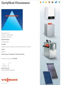 Certyfikat Viessmann kotly gazowe Privatmaster 2023